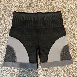 black/grey workout shorts